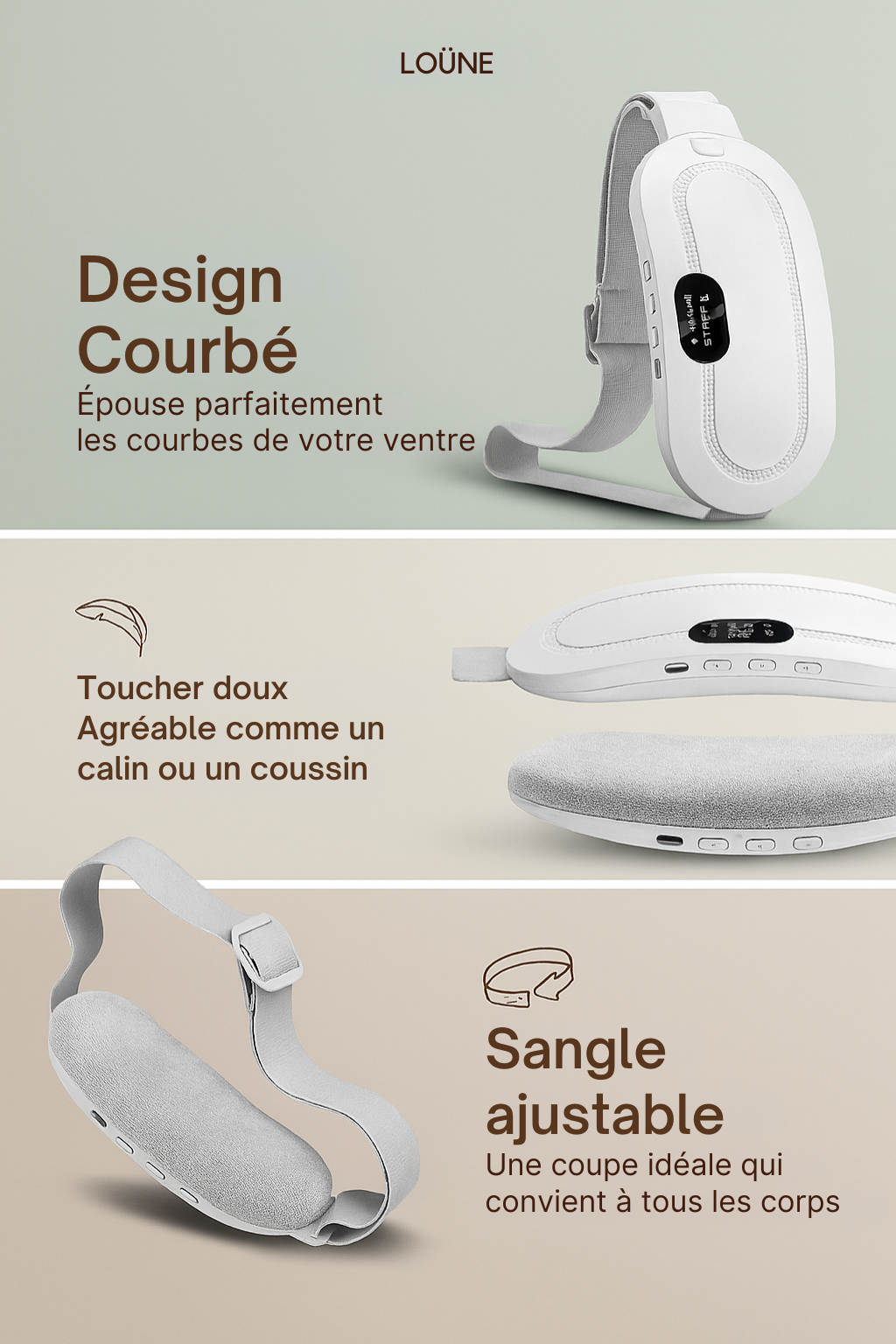 LOÜNE - Ceinture menstruelle chauffante & massante